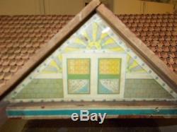 Early 1900s Bliss Or Reed Wood And Lithographed Large Size Dollhouse Opening Fro