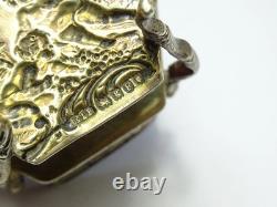 Edwardian Art Nouveau Sterling Silver Dolls House Miniature Cabinet Trinket Box