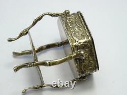 Edwardian Art Nouveau Sterling Silver Dolls House Miniature Cabinet Trinket Box