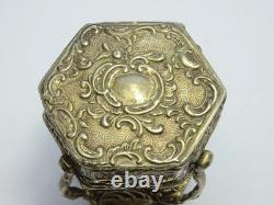 Edwardian Art Nouveau Sterling Silver Dolls House Miniature Cabinet Trinket Box