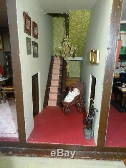 Elspeth's House very large, fully furnished Antique Dolls House circa 1890's