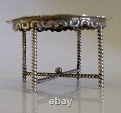 English Antique Sterling Silver Miniature Dolls House Toy Table 1901