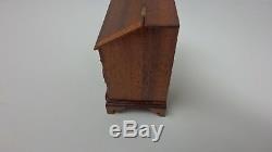 Ernie Levy Extremely Rare Miniature Doll House Writing Desk Chippendale Mahogany