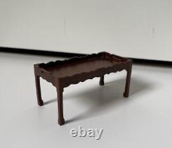 Escutcheon Yew Low Chinese Chippendale Style Table Miniature Dollshouse