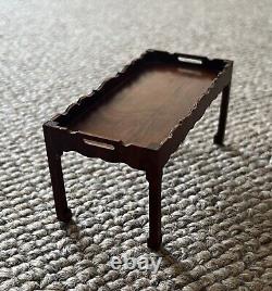 Escutcheon Yew Low Chinese Chippendale Style Table Miniature Dollshouse