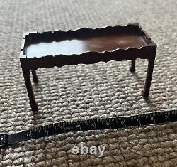 Escutcheon Yew Low Chinese Chippendale Style Table Miniature Dollshouse