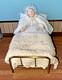 Fab 12th Scale Dollshouse Miniature Character Grandma Doll In Vintage Brass Bed