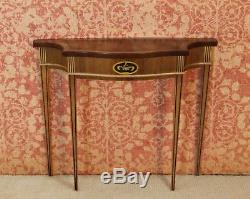 Ferd Sobol Demi-Lune Console Table with Inlay Artisan Dollhouse Miniature (FS-831)