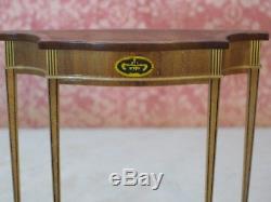 Ferd Sobol Demi-Lune Console Table with Inlay Artisan Dollhouse Miniature (FS-831)