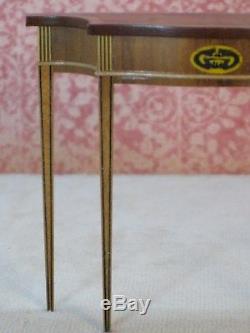 Ferd Sobol Demi-Lune Console Table with Inlay Artisan Dollhouse Miniature (FS-831)