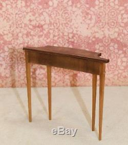 Ferd Sobol Demi-Lune Console Table with Inlay Artisan Dollhouse Miniature (FS-831)