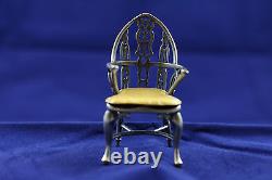 Fine Estate Fresh Sterling Silver Doll House Miniature Windsor Armchair. 925