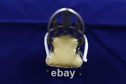 Fine Estate Fresh Sterling Silver Doll House Miniature Windsor Armchair. 925