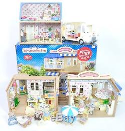 Fistuff Sylvanian Families BOXED Decorated Brambles Cafe Shop House Bundle ++