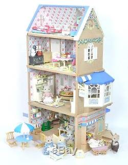 Fistuff Sylvanian Families BOXED Decorated Brambles Cafe Shop House Bundle ++