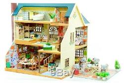 Fistuff Sylvanian Families Decorated Oakwood Manor House On The Hill Furniture