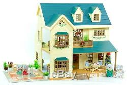 Fistuff Sylvanian Families Decorated Oakwood Manor House On The Hill Furniture