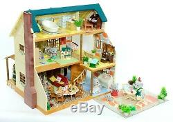 Fistuff Sylvanian Families Decorated Oakwood Manor House On The Hill Furniture
