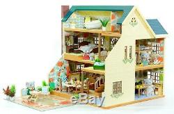 Fistuff Sylvanian Families Decorated Oakwood Manor House On The Hill Furniture