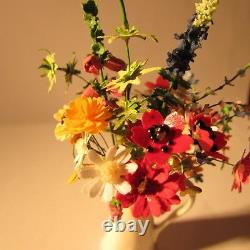 Flowers in a vase Doll house miniature 1 twelfth