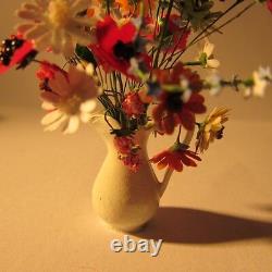 Flowers in vase Doll house miniature 1 twelfth