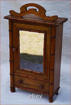 French Art Nouveau Doll House Miniature Faux Bamboo Armoire Wardrobe