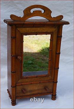 French Art Nouveau Doll House Miniature Faux Bamboo Armoire Wardrobe