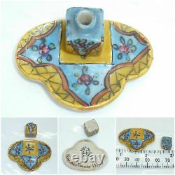 French miniature Inkwell Desvres Faience Gabriel Fourmaintraux Dolls' House Desk