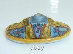 French miniature Inkwell Desvres Faience Gabriel Fourmaintraux Dolls' House Desk