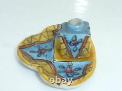 French miniature Inkwell Desvres Faience Gabriel Fourmaintraux Dolls' House Desk