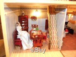 Georgian Dolls House fully furnished with lighting