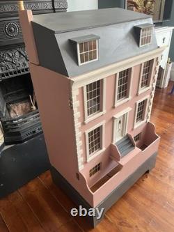 Georgian Style 112 Wooden 3-Storey 8-Room Doll's House Light Up. Handmade in UK