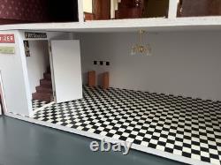 Georgian Style 112 Wooden 3-Storey 8-Room Doll's House Light Up. Handmade in UK