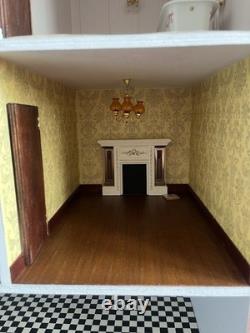 Georgian Style 112 Wooden 3-Storey 8-Room Doll's House Light Up. Handmade in UK