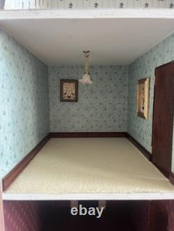 Georgian Style 112 Wooden 3-Storey 8-Room Doll's House Light Up. Handmade in UK