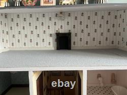 Georgian Style 112 Wooden 3-Storey 8-Room Doll's House Light Up. Handmade in UK
