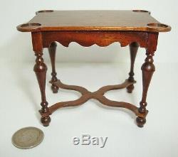 Gerald Crawford Vintage Dollhouse Miniature William & Mary Game Table Exc. Cond