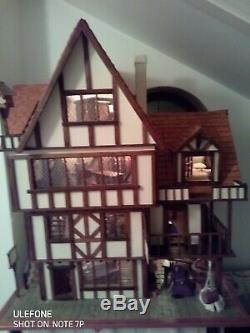 Gerry Welch Tudor Dolls House 4 Storey Fully Furnished Electric Light House