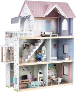 Giant bean Wooden Dolls House, 2.6 Feet High with Elevator, Doorbell, Light, 15