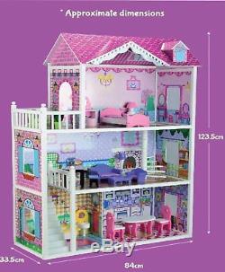 Girl Barbie Doll House Set Bubbadoo Wooden Large Baby Toy Playhouse