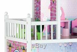 Girl Barbie Doll House Set Bubbadoo Wooden Large Baby Toy Playhouse