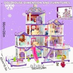Girls Doll House 4 Tire 13 Room Miniature Assembly Villa House Playset