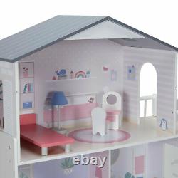 Girls Wooden 3 Levels Dollhouse with Furniture Barbie or Bratz Doll House S1