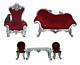 Gothic Victorian Dollhouse Miniature Chairs Couch Furniture Set Lot