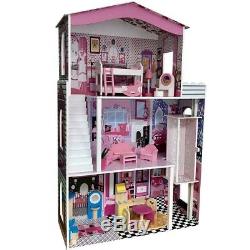 Grande Legno Casa Delle Bambole Barbie Casa Dei Sogni Puppenstube Set con Mobili