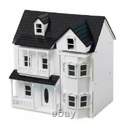 HILIROOM Wooden Dolls House Cottage, Victorian Kids Gift Doll House UK STOCK