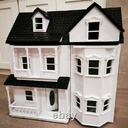 HILIROOM Wooden Dolls House Cottage, Victorian Kids Gift Doll House UK STOCK