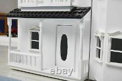 HILIROOM Wooden Dolls House Cottage, Victorian Kids Gift Doll House UK STOCK