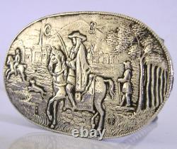 HORSE RIDING SOLID SILVER MINIATURE DOLLS HOUSE TOY TABLE c1900 NOVELTY ANTIQUE