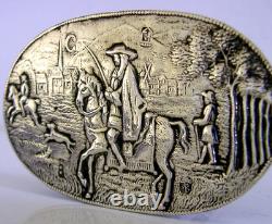 HORSE RIDING SOLID SILVER MINIATURE DOLLS HOUSE TOY TABLE c1900 NOVELTY ANTIQUE